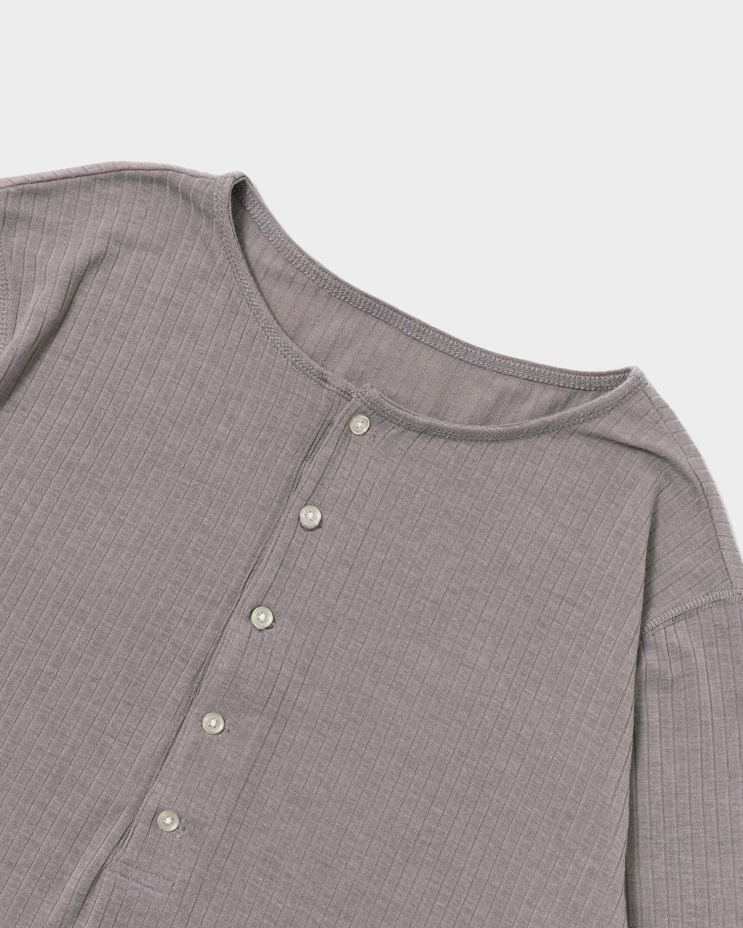 RIB HENLEY NECK L/S TEE
