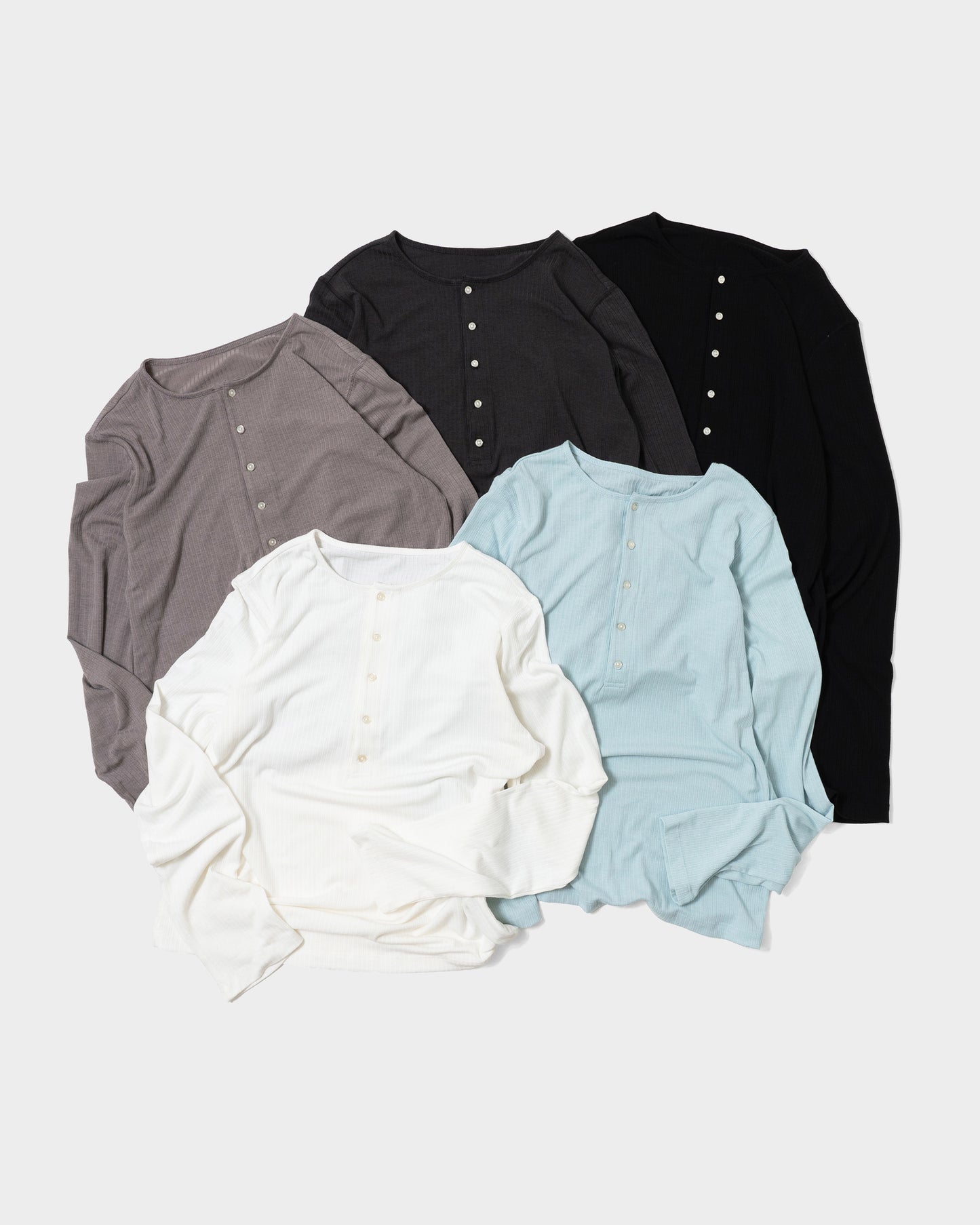 RIB HENLEY NECK L/S TEE