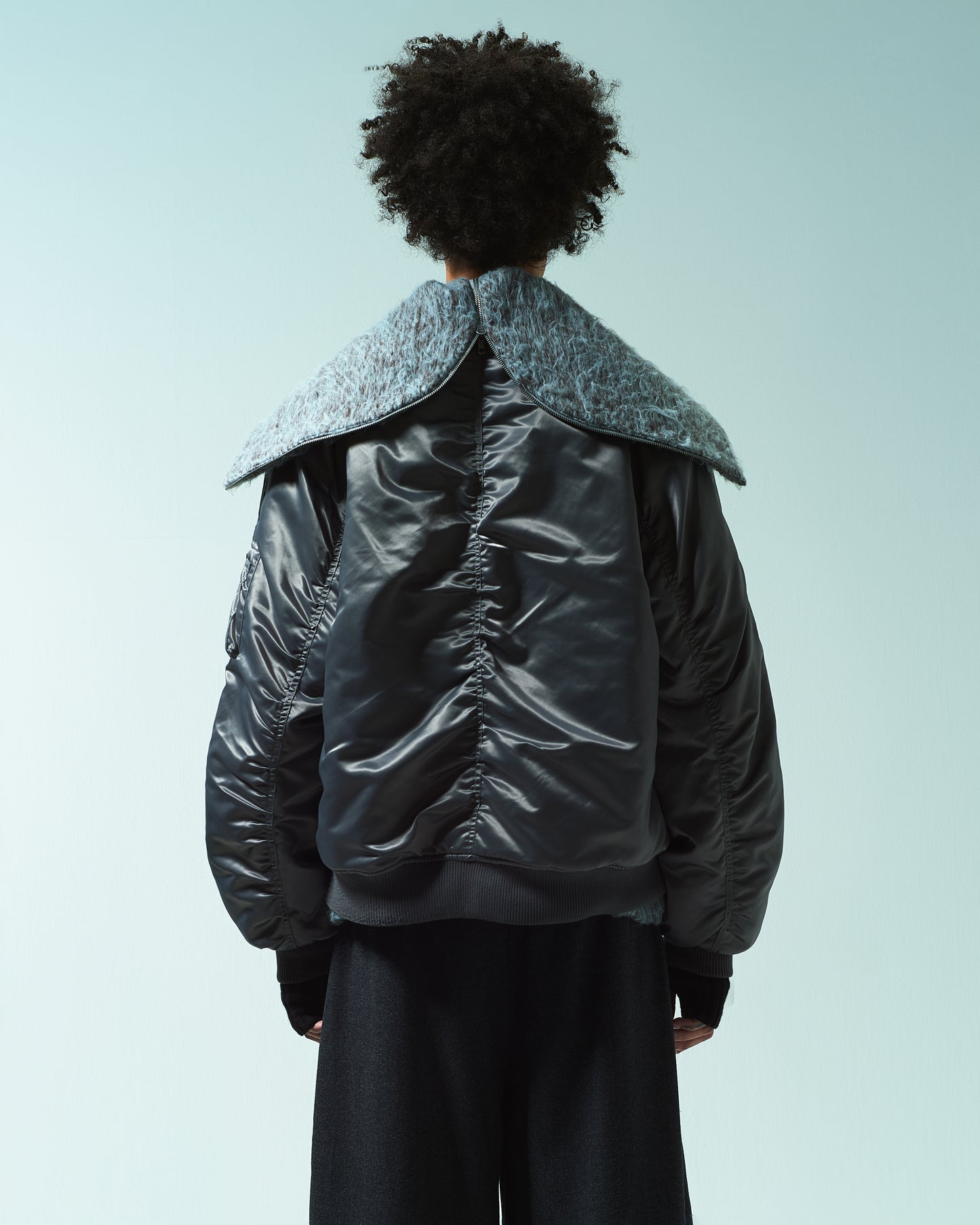 SAILOR COLLAR SHAGGY HOODIE