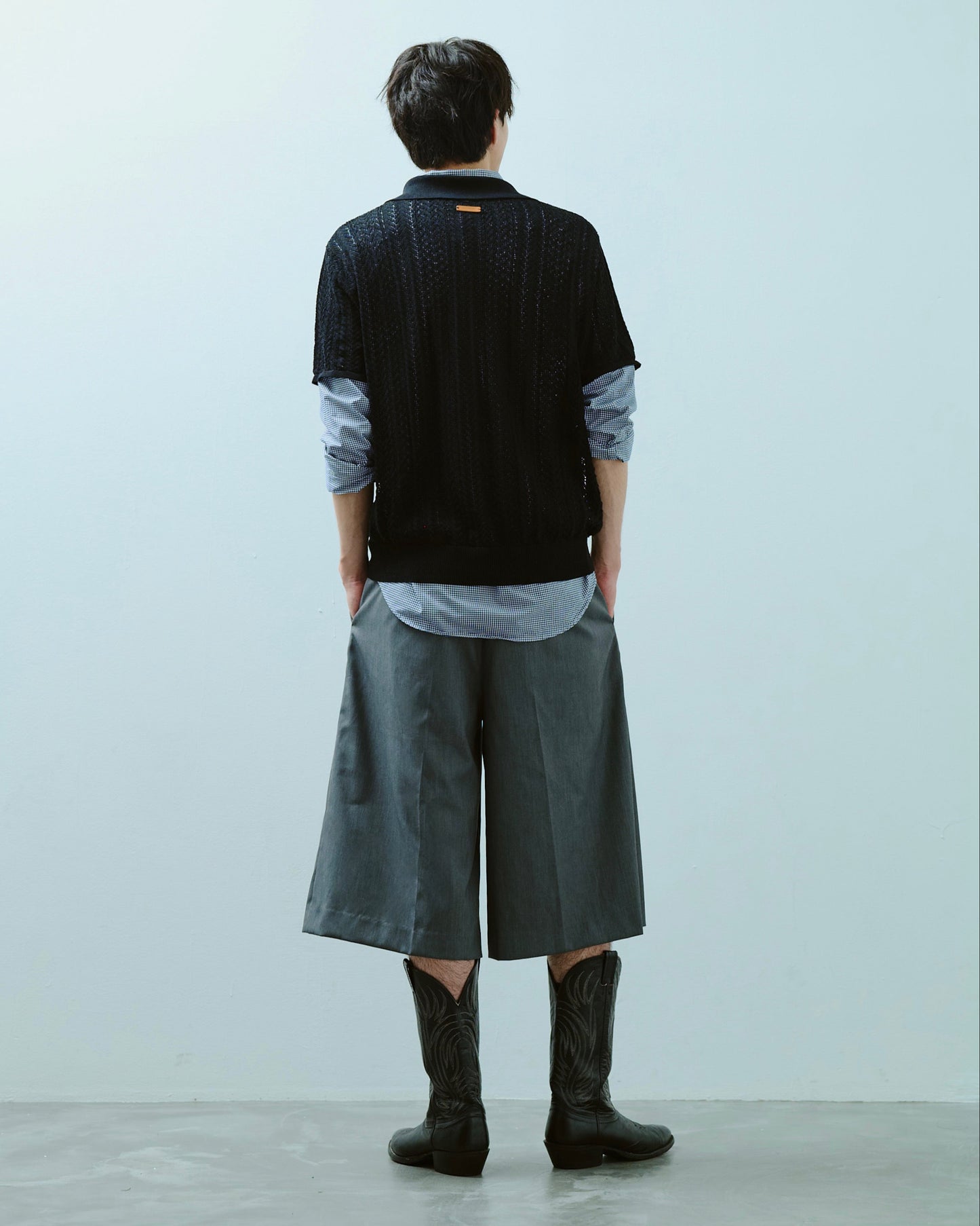layered boxers wide slacks shorts