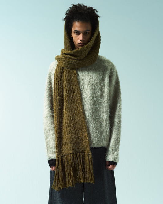 MOHAIR/ALPACA FRINGE LONG MUFFLER