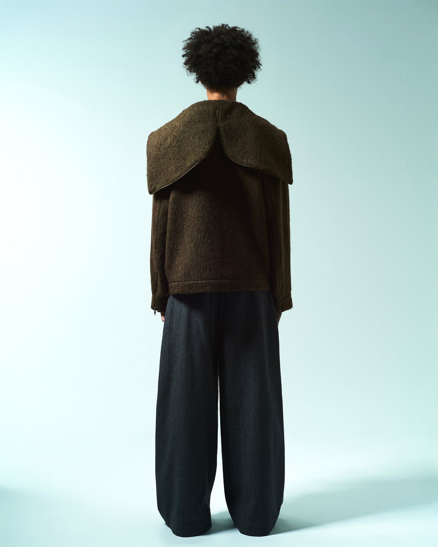 SAILOR COLLAR SHAGGY HOODIE