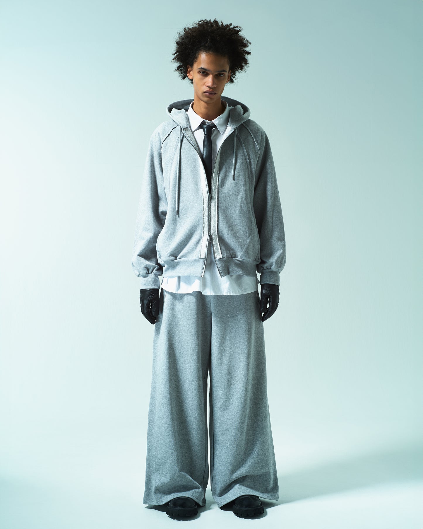 WIDE BAGGY GRIDDER SWEAT PANTS