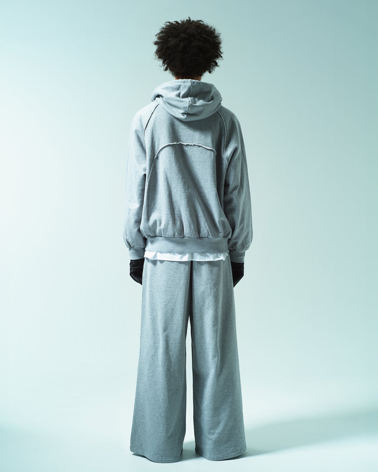 WIDE BAGGY GRIDDER SWEAT PANTS