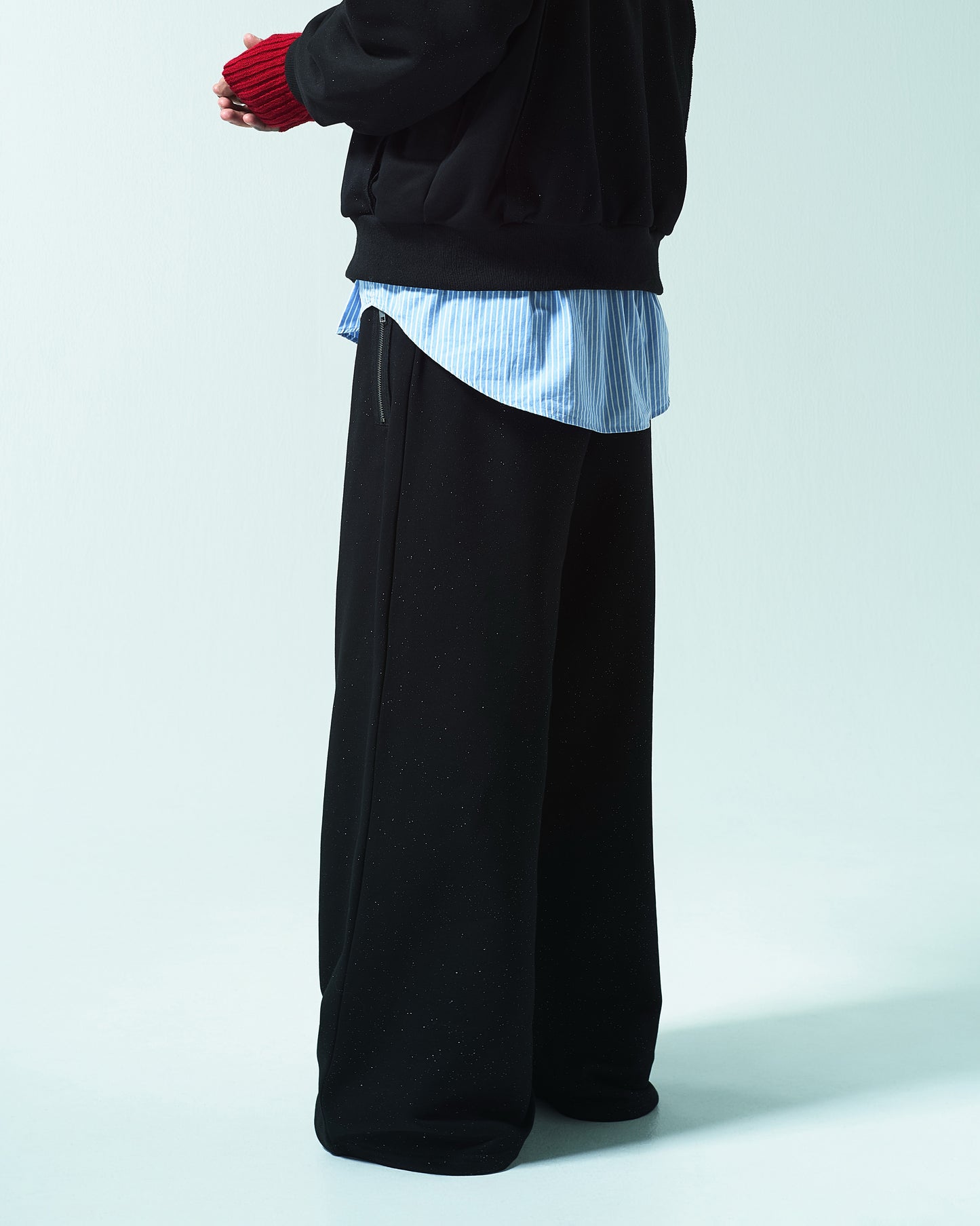 WIDE BAGGY GRIDDER SWEAT PANTS