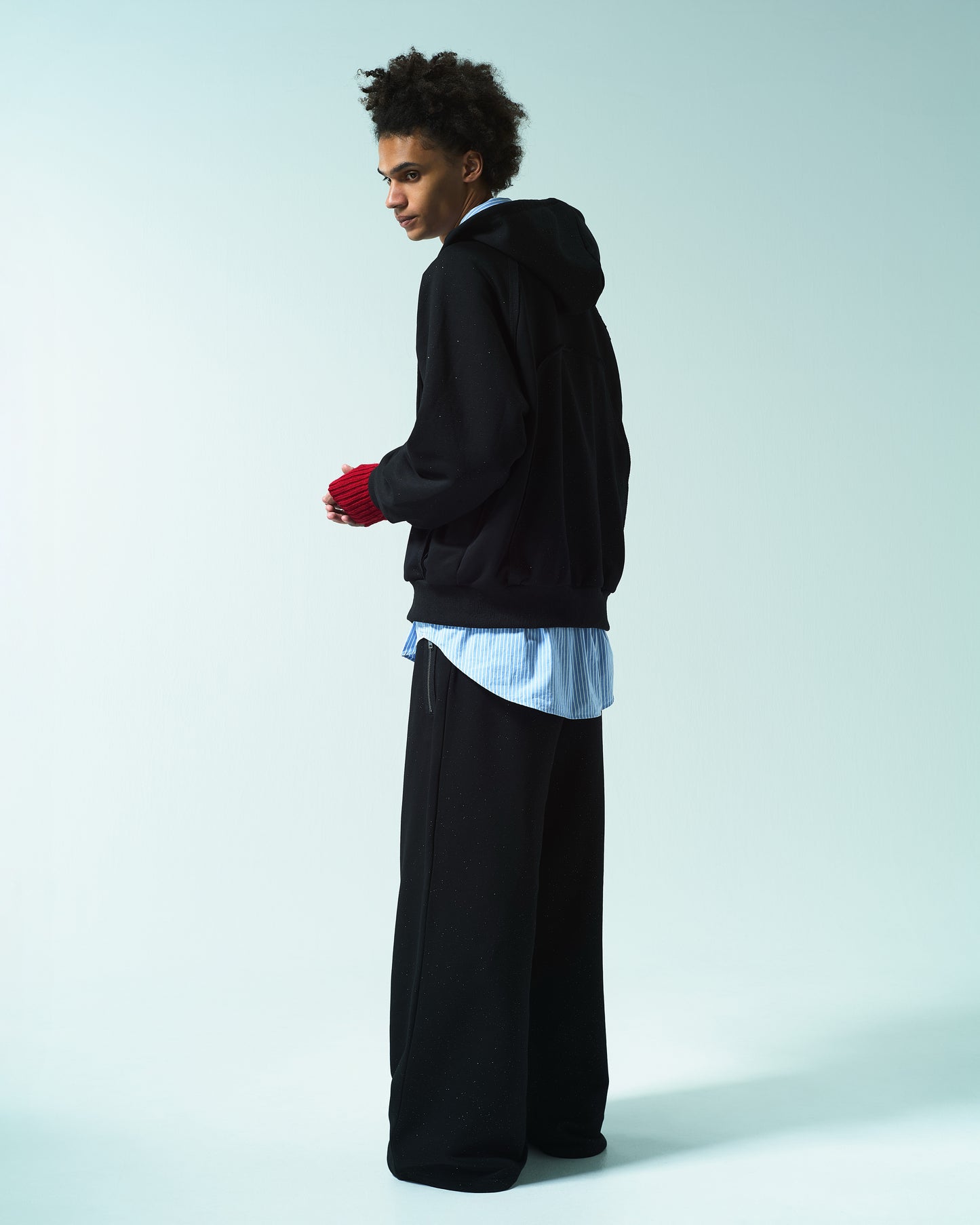 WIDE BAGGY GRIDDER SWEAT PANTS