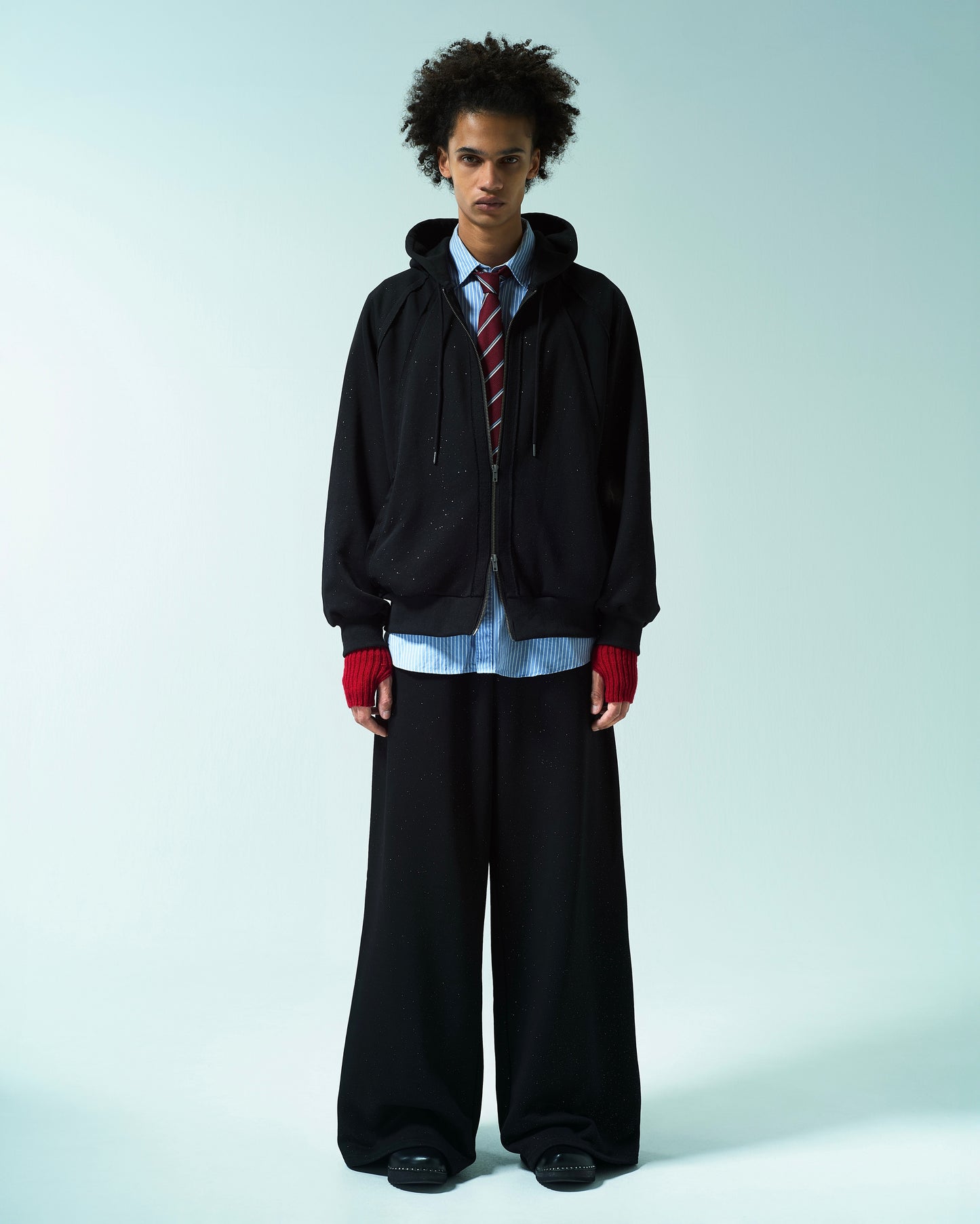 WIDE BAGGY GRIDDER SWEAT PANTS