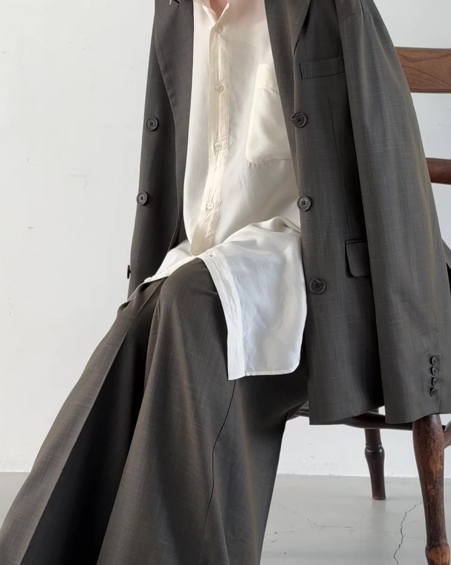 double breasted chambray tailored jacket – CAMPHOR WOOD - OFFICIAL